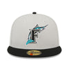 New Era Mens MLB Florida Marlins World Class 59Fifty Fitted Hat 60355958 Beige/Black, Grey Undervisor