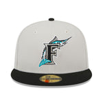 New Era Mens MLB Florida Marlins World Class 59Fifty Fitted Hat 60355958 Beige/Black, Grey Undervisor