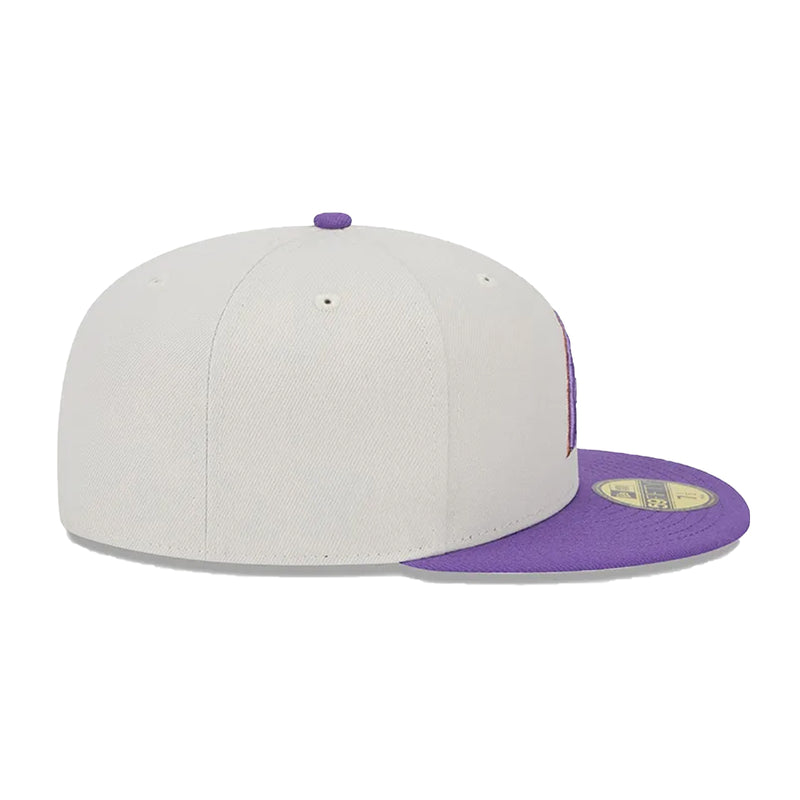 New Era Mens MLB Arizona Diamondbacks World Class 59Fifty Fitted Hat 60355959 Beige/Purple, Grey Undervisor