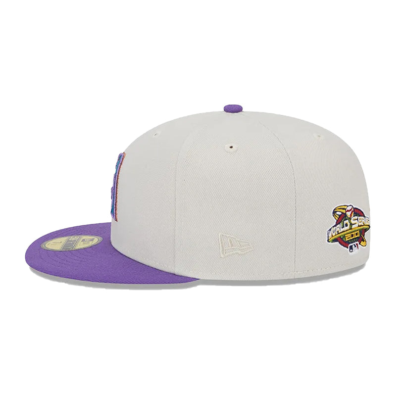 New Era Mens MLB Arizona Diamondbacks World Class 59Fifty Fitted Hat 60355959 Beige/Purple, Grey Undervisor