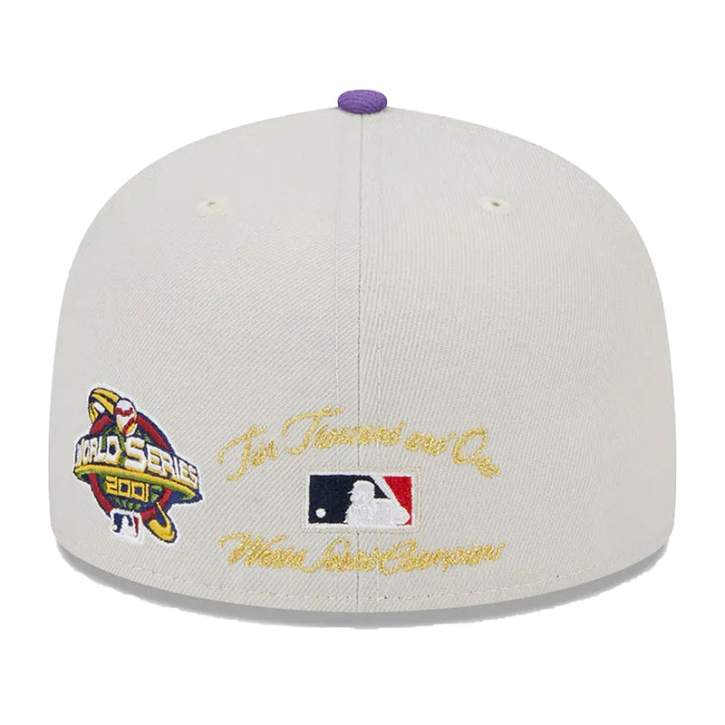 New Era Mens MLB Arizona Diamondbacks World Class 59Fifty Fitted Hat 60355959 Beige/Purple, Grey Undervisor