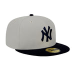 New Era Mens MLB New York Yankees World Class 59Fifty Fitted Hat 60355961 Beige/Navy, Grey Undervisor