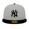 New Era Mens MLB New York Yankees World Class 59Fifty Fitted Hat 60355961 Beige/Navy, Grey Undervisor