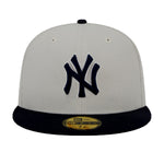 New Era Mens MLB New York Yankees World Class 59Fifty Fitted Hat 60355961 Beige/Navy, Grey Undervisor