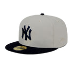 New Era Mens MLB New York Yankees World Class 59Fifty Fitted Hat 60355961 Beige/Navy, Grey Undervisor