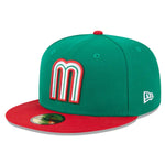 New Era Mens Mexico 2023 World Baseball Classic 59Fifty Fitted Hat 60358232 Green/Red, Grey Undervisor