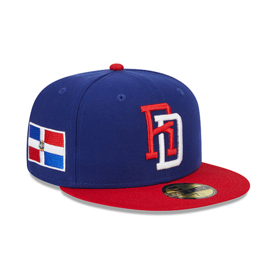 New Era Mens Dominican Republic 2023 World Baseball Classic 59Fifty Fitted Hat 60358249 Navy/Red, Grey Undervisor