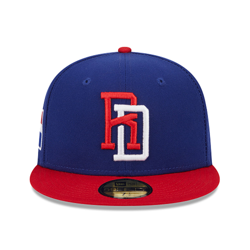 New Era Mens Dominican Republic 2023 World Baseball Classic 59Fifty Fitted Hat 60358249 Navy/Red, Grey Undervisor