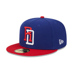 New Era Mens Dominican Republic 2023 World Baseball Classic 59Fifty Fitted Hat 60358249 Navy/Red, Grey Undervisor