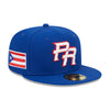 New Era Mens Puerto Rico 2023 World Baseball Classic 59Fifty Fitted Hat 60358250 Royal Blue, Grey Undervisor