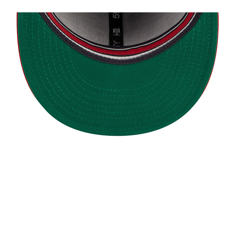 New Era Mens MLB California Angels Retro Script 59Fifty Fitted Hat 60417766 Navy/Red, Green Undervisor