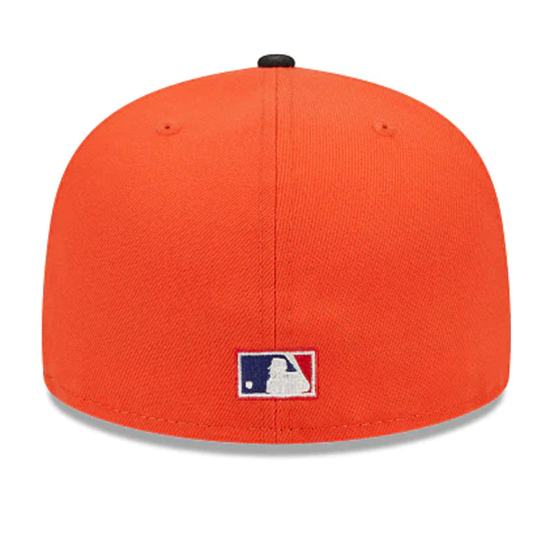 New Era Unisex MLB Baltimore Orioles A tradition Of Excellence 30th Anniversary Retro Script 59Fifty Fitted Hat 60417769 Orange/Black, Green Undervisor
