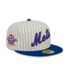 New Era Unisex MLB New York Mets 1962-1986 25th Anniversary Retro Script 59Fifty Fitted Hat 60417774 Beige/Blue, Green Undervisor