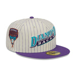 New Era Unisex MLB Arizona Diamondbacks Retro Script 59Fifty Fitted Hat 60417775 Beige/Purple, Green Undervisor