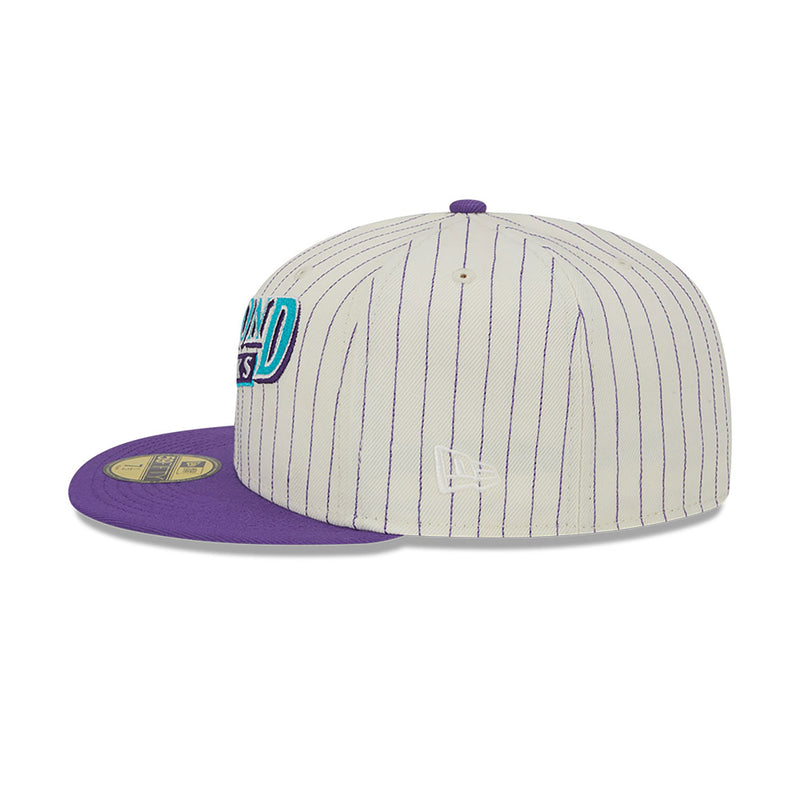 New Era Unisex MLB Arizona Diamondbacks Retro Script 59Fifty Fitted Hat 60417775 Beige/Purple, Green Undervisor