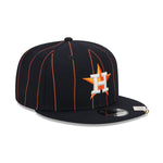 New Era Unisex MLB Houston Astros Pinstripe 9Fifty Snapback Hat 60417909 Navy, Green Undervisor