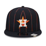New Era Mens MLB Houston Astros Pinstripe 9Fifty Snapback Hat 60417909 Navy, Green Undervisor