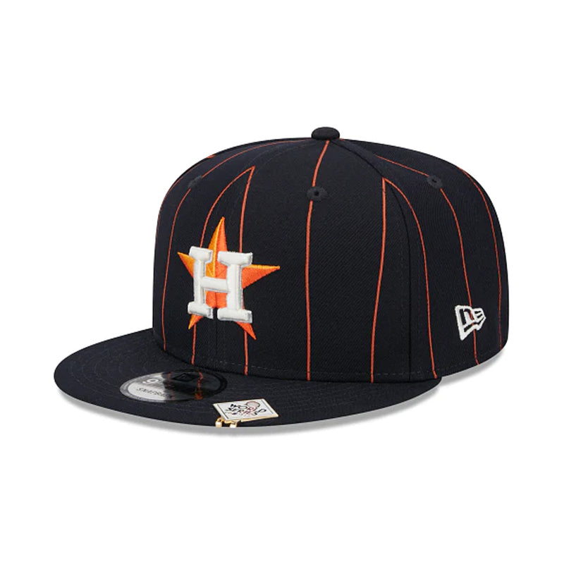 New Era Mens MLB Houston Astros Pinstripe 9Fifty Snapback Hat 60417909 Navy, Green Undervisor