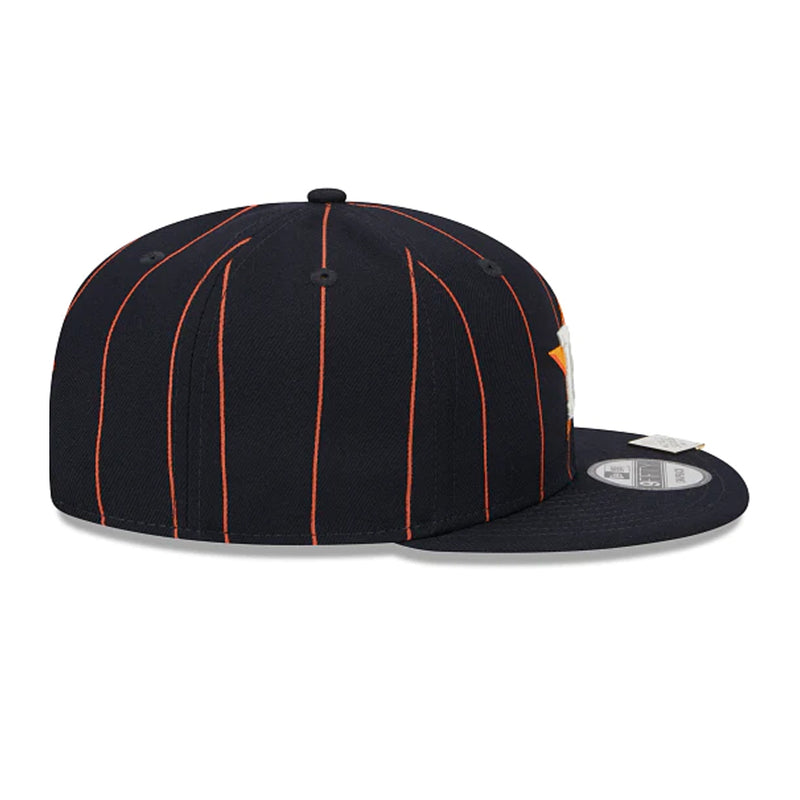 New Era Mens MLB Houston Astros Pinstripe 9Fifty Snapback Hat 60417909 Navy, Green Undervisor