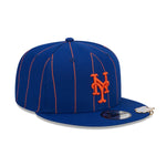 New Era Unisex MLB New York Mets Pinstripe 9Fifty Snapback Hat 60417910 Royal Blue, Green Undervisor