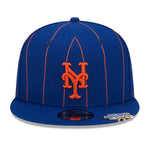 New Era Unisex MLB New York Mets Pinstripe 9Fifty Snapback Hat 60417910 Royal Blue, Green Undervisor