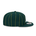 New Era Unisex MLB Oakland Athletics Pinstripe 9Fifty Snapback Hat 60417912 Green, Green Undervisor