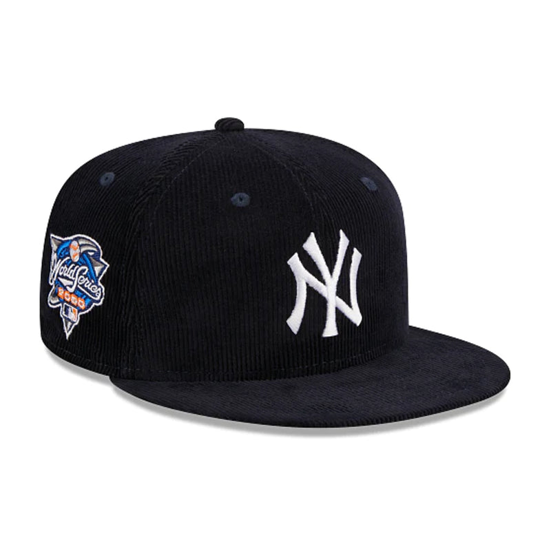 New Era Unisex MLB New York Yankees Throwback Corduroy World Series 59Fifty Fitted Hat 60426678 Blue, Grey Undervisor