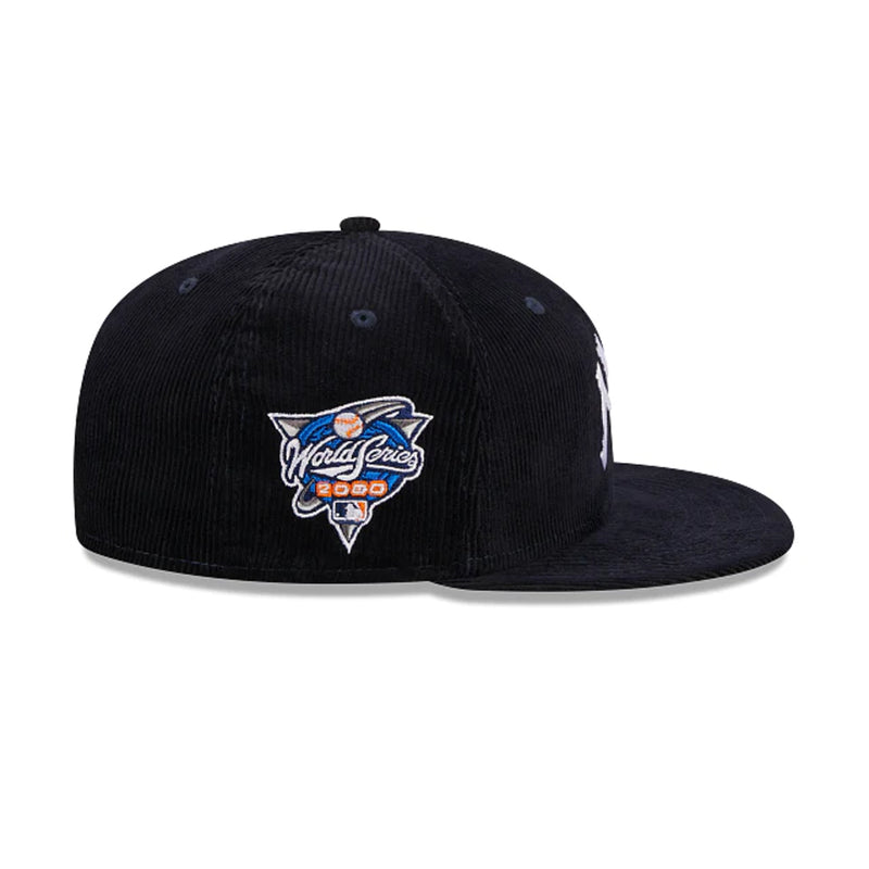 New Era Unisex MLB New York Yankees Throwback Corduroy World Series 59Fifty Fitted Hat 60426678 Blue, Grey Undervisor