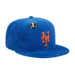 New Era Mens MLB New York Mets Letterman Pin 59Fifty Fitted Hat 60487137 Royal Blue, Grey Undervisor