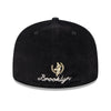 New Era Mens NBA Brooklyn Nets Letterman Pin 59Fifty Fitted Hat 60487166 Black, Grey Undervisor
