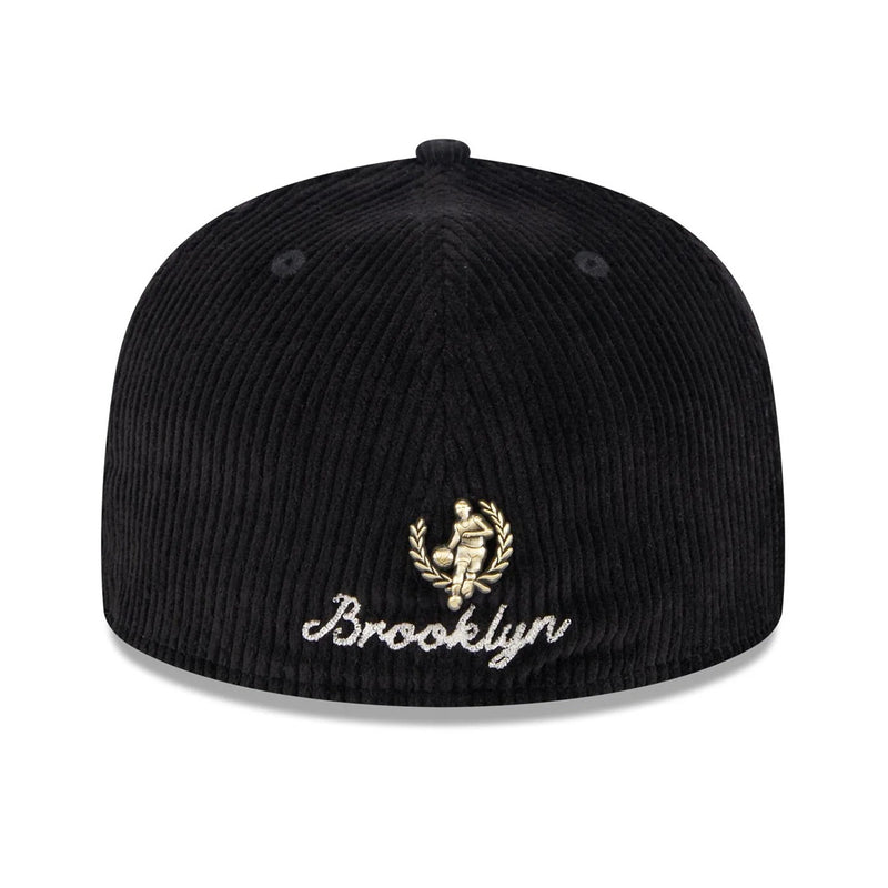 New Era Unisex NBA Brooklyn Nets Letterman Pin 59Fifty Fitted Hat 60487166 Black, Grey Undervisor