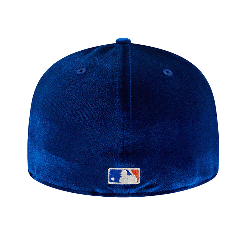 New Era Unisex MLB New York Mets Velvet Visor Clip 59Fifty Fitted Hat 60487373 Royal Blue, Grey Undervisor
