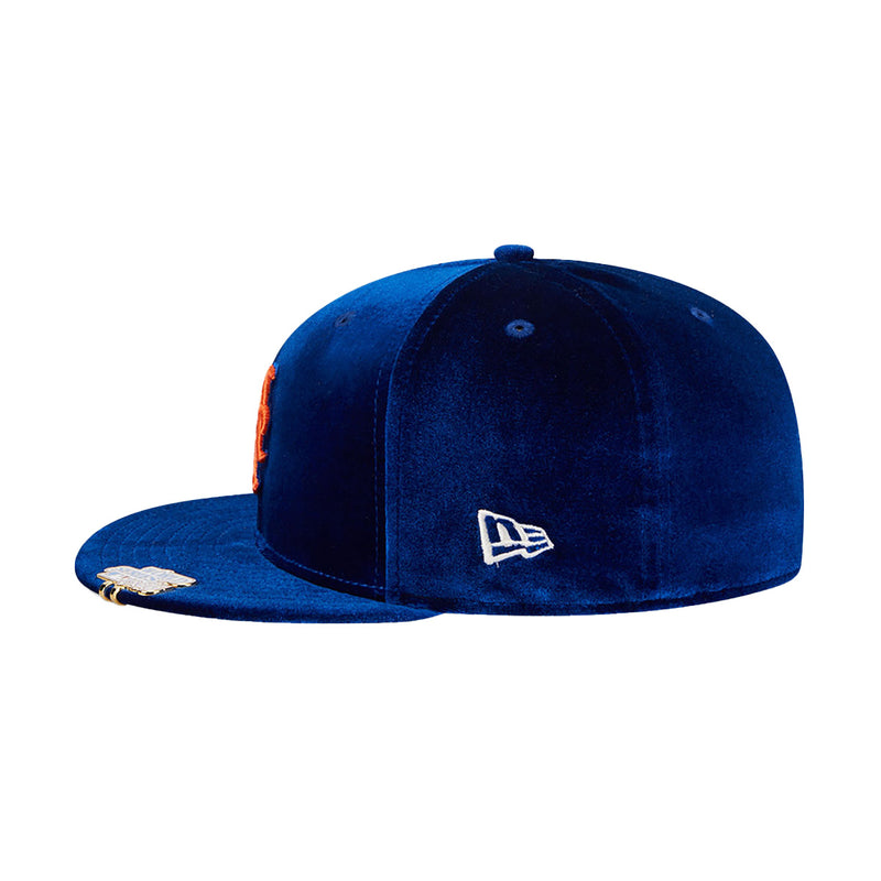 New Era Unisex MLB New York Mets Velvet Visor Clip 59Fifty Fitted Hat 60487373 Royal Blue, Grey Undervisor