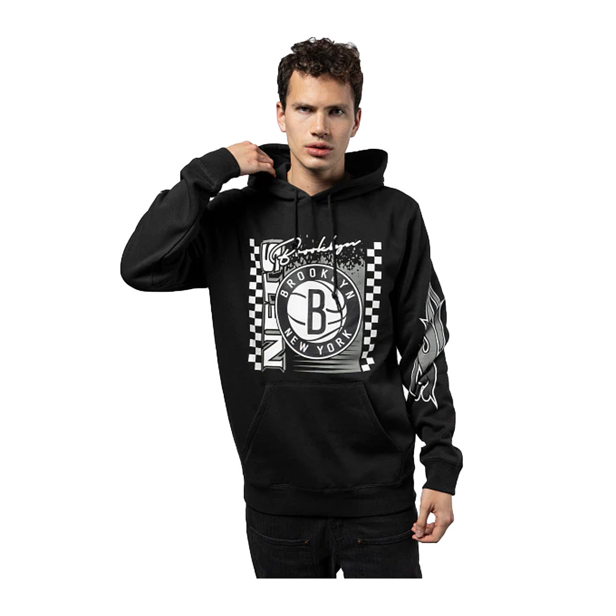 New Era Mens NBA Brooklyn Nets 2024 Rally Drive OTC Hoodie