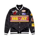 New Era Mens NBA Miami Heat 2024 Rally Drive Satin Jacket 60491859 Black/White