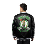 New Era Mens NBA Boston Celtics 2024 Rally Drive Satin Jacket 60491865 Black/White