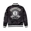 New Era Mens NBA Brooklyn Nets 2024 Rally Drive Satin Jacket 60491866 Black/White