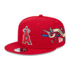 New Era Mens MLB Los Angeles Angels City Art 9Fifty Snapback Hat 60573262 Red, Grey Undervisor
