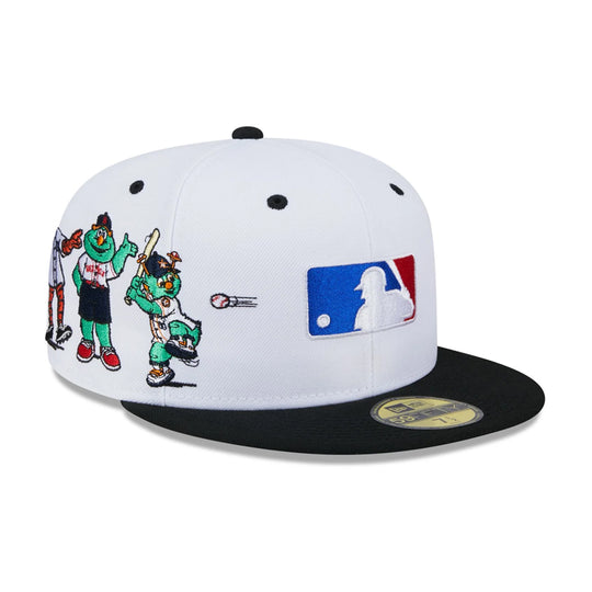 New Era Mens National League Mascots 59Fifty Fitted Hat White/Black, Dark Green Undervisor