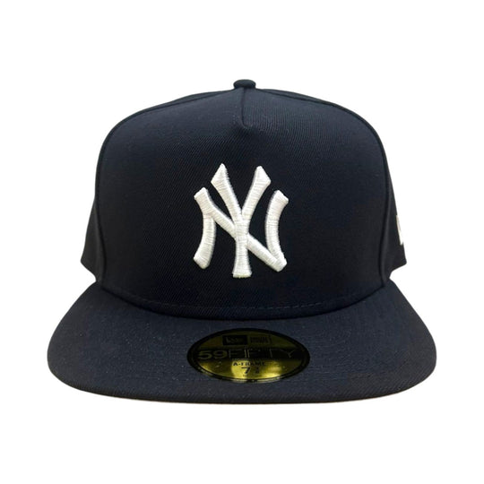 New Era Unisex MLB New York Yankees A-Frame 59Fifty Fitted Hat 60592138 Navy,Grey Undervisor