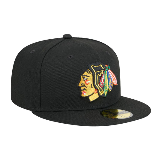 New Era Mens NHL Chicago Blackhawks Team 59Fifty Hat 60646405 Black