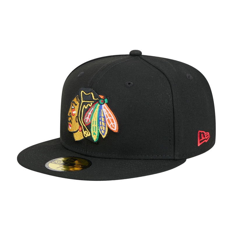 New Era Mens NHL Chicago Blackhawks Team 59Fifty Hat 60646405 Black