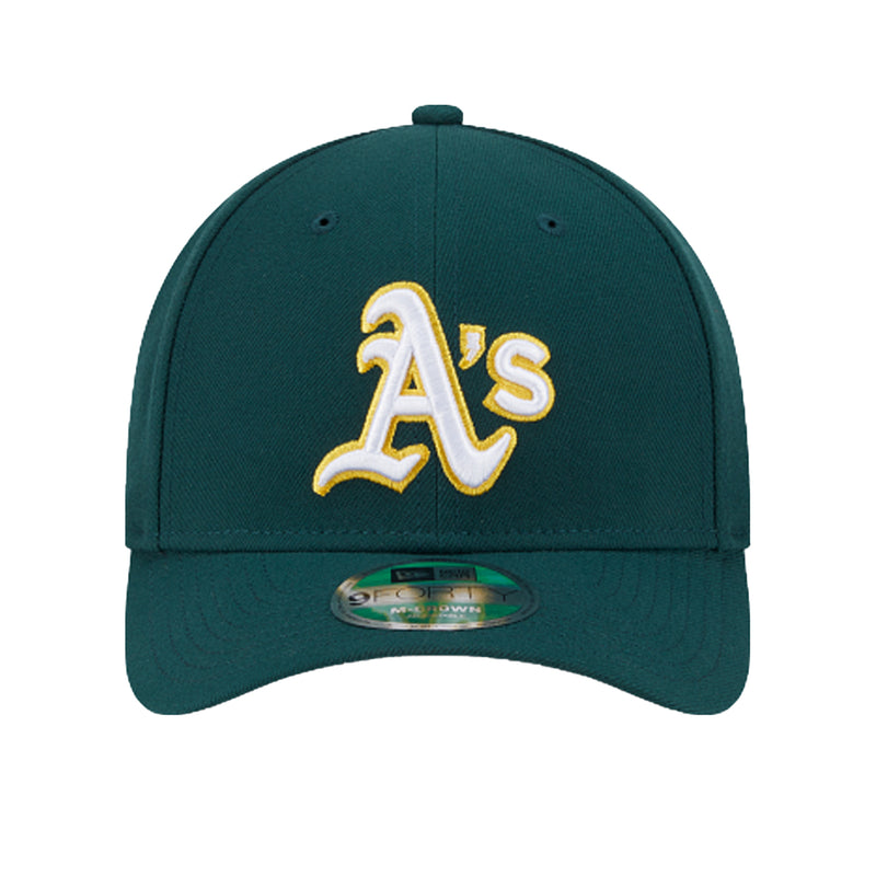 New Era Mens MLB Oakland Athletics Road M-Crown 9Fifty Hat 60646796 Dark Green, Black Undervisor