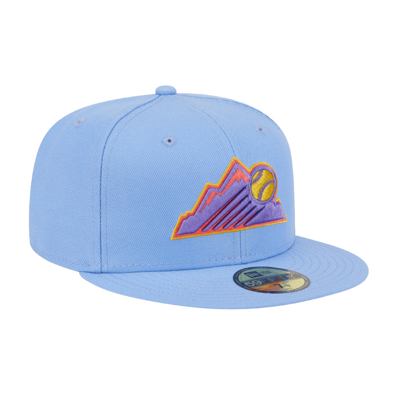 New Era Mens MLB Colorado Rockies 2025 City Connect 59Fifty Fitted Hat 60666985 Light Blue, Grey Undervisor