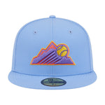 New Era Mens MLB Colorado Rockies 2025 City Connect 59Fifty Fitted Hat 60666985 Light Blue, Grey Undervisor