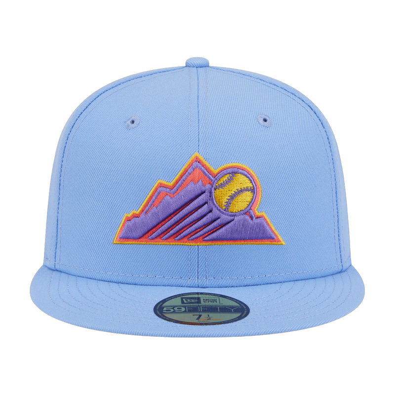 New Era Mens MLB Colorado Rockies 2025 City Connect 59Fifty Fitted Hat 60666985 Light Blue, Grey Undervisor