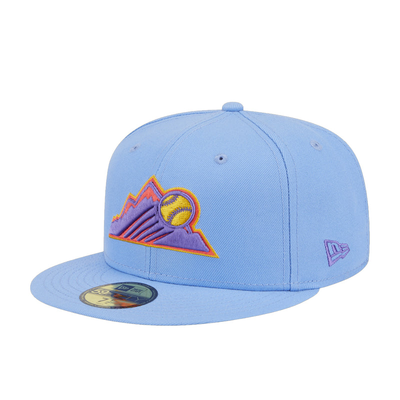 New Era Mens MLB Colorado Rockies 2025 City Connect 59Fifty Fitted Hat 60666985 Light Blue, Grey Undervisor
