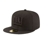 New Era Unisex NFL New York Giants Basic Black On Black 59Fifty Fitted Hat 70234589 Black/Black, Grey Undervisor