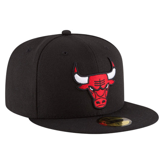 New Era Mens NBA Chicago Bulls Alternate Black 59Fifty Fitted Hat 70343294 Black,Black Undervisor