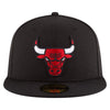 New Era Mens NBA Chicago Bulls Alternate Black 59Fifty Fitted Hat 70343294 Black,Black Undervisor